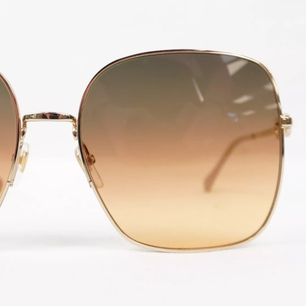 ❌SOLD❌ NWOT [Gucci] Oversized 70s Style Sunglasses Square Gold Frames/Brown Lens - Picture 9 of 14